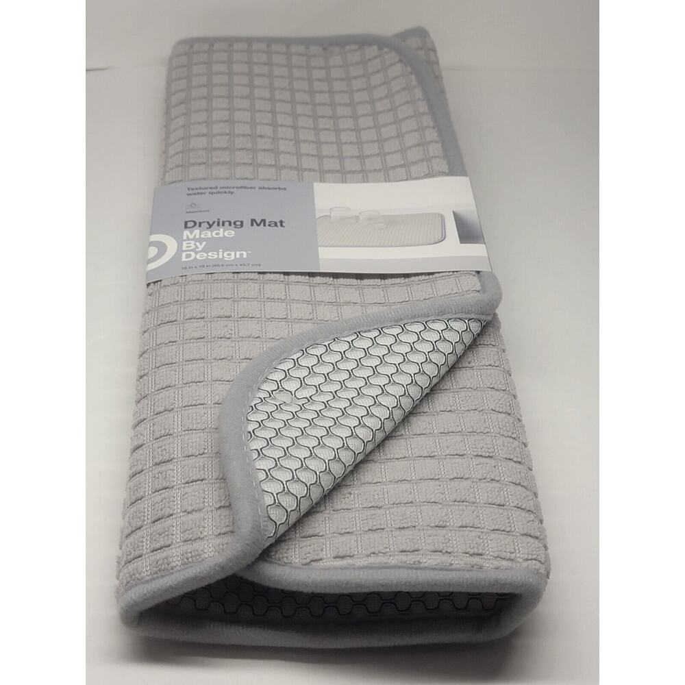 Made by Design Light Gray Dish Drying Mat Absorbent Foam Material 16" x 18"